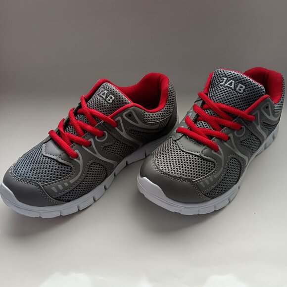 JAB,  Size 4, Boys Shoes, Silver/Red - Picture 1 of 8